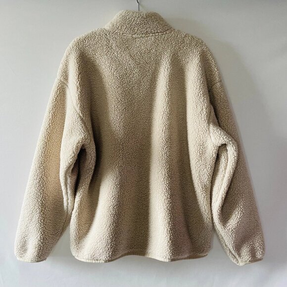 Pink Victoria's Secret Womens Ivory Cozy Chic Sherpa Teddy Full Zip Jacket Sz L - Picture 2 of 8